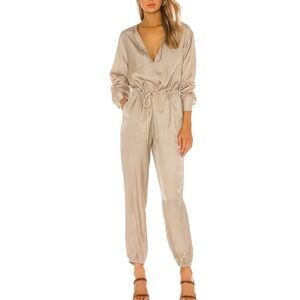 Atm Anthony Thomas Melillo Micro Twill Jogger Jumpsuit in Willow Bark